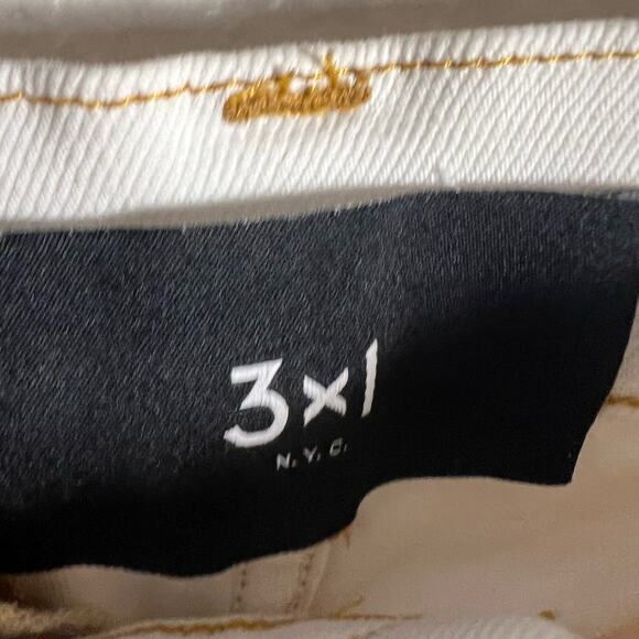 Anthropologie 3x1 Joni White Stitched High Rise Straight Leg Jeans Size 26 - Picture 11 of 12